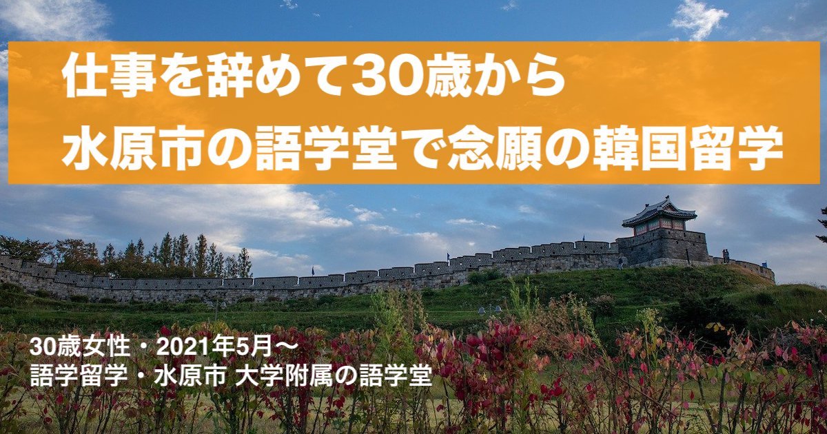 仕事を辞めて30歳から水原市の語学堂で念願の韓国留学 海外で使えるおすすめクレジットカード